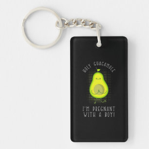 Avocado ik ben zwanger van een jongen sleutelhanger