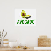 Avocado, ik hou van avocado poster (Keuken)