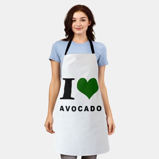 Avocado, ik hou van avocado schort (Gedragen)