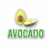 Avocado, ik hou van avocado sticker (Voorkant)