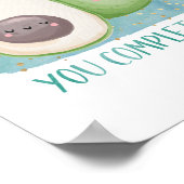 Avocado: "Ik hou van de Waterverf van Kawaii" Poster (Hoek)