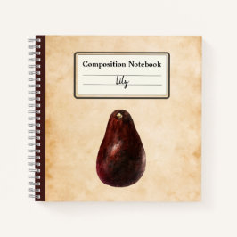  avocado illustratie gepersonaliseerde comp notitieboek