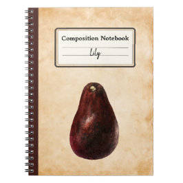  avocado illustratie gepersonaliseerde comp notitieboek
