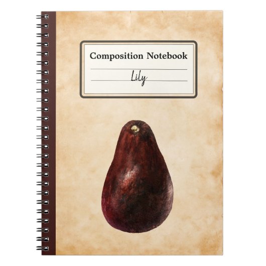 avocado illustratie gepersonaliseerde comp notitieboek (Voorkant)