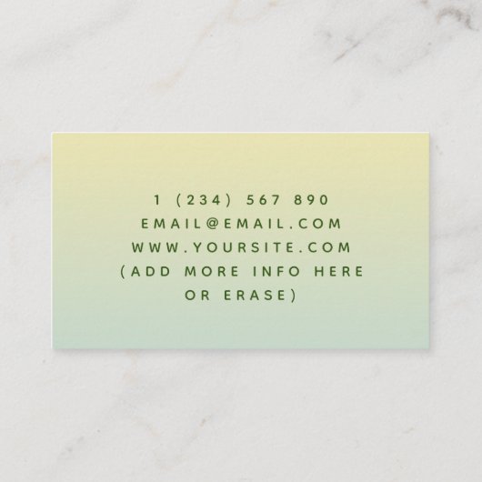 Avocado illustratie Voedingsdeskundige Diëtist Omb Visitekaartje (Achterkant)