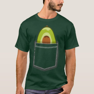 Avocado in de vorm van een zakje t-shirt