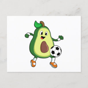 Avocado in Soccer Sports Briefkaart