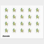 Avocado in Soccer Sports Ronde Sticker (Vel)