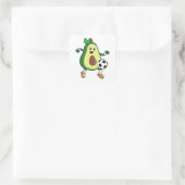 Avocado in Soccer Sports Vierkante Sticker (Tas)