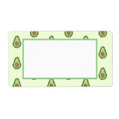 Avocado in Stippen Etiket (Voorkant)