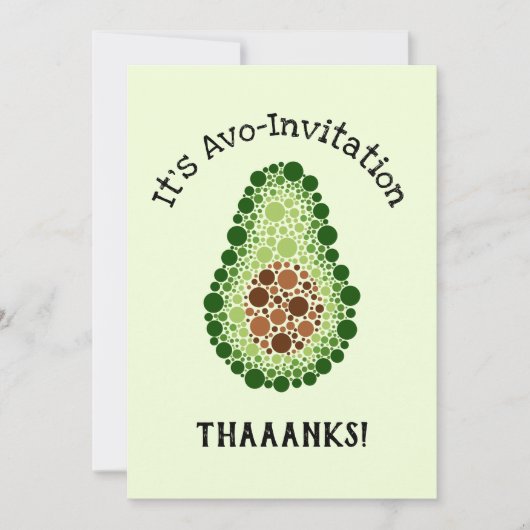 Avocado In Stippen Kaart (Voorkant)