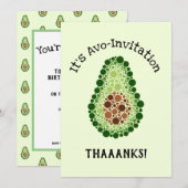 Avocado In Stippen Kaart (Voorkant / Achterkant)