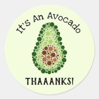 Avocado in Stippen Ronde Sticker