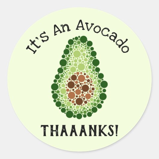 Avocado in Stippen Ronde Sticker (Voorkant)