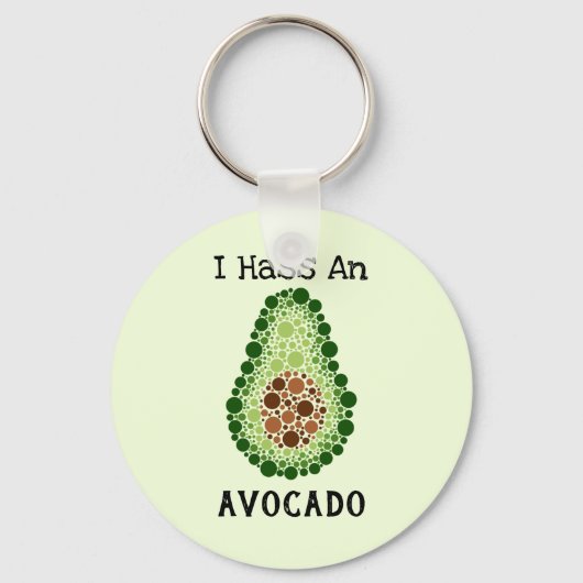 Avocado in Stippen Sleutelhanger (Voorkant)