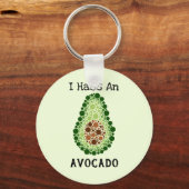 Avocado in Stippen Sleutelhanger (Voorkant)