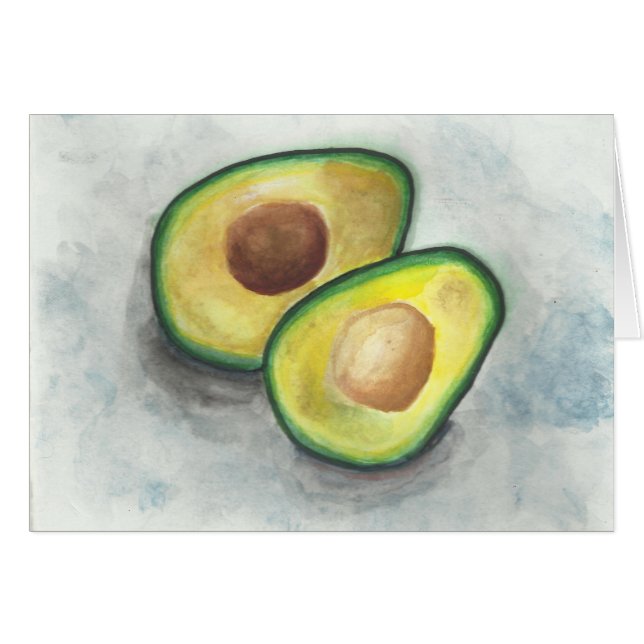 Avocado in Waterverf (Voorkant Horizontaal)