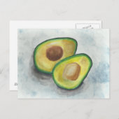 Avocado in Waterverf Briefkaart (Voorkant / Achterkant)
