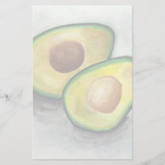 Avocado in Waterverf Briefpapier (Voorkant)