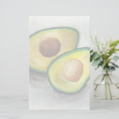 Avocado in Waterverf Briefpapier (Staand voorkant)
