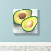 Avocado in Waterverf Canvas Afdruk (Insitu (Houten vloer))