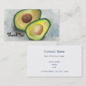Avocado in Waterverf Dank u Visitekaartje (Voorkant / Achterkant)
