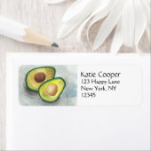 Avocado in Waterverf Etiket (Insitu)