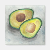 Avocado in Waterverf Magneet (Voorkant)