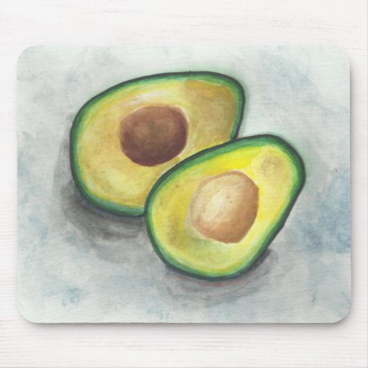 Avocado in Waterverf Muismat (Voorkant)