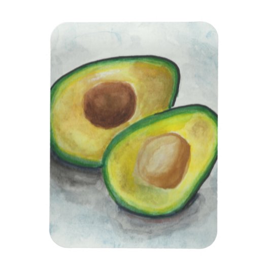 Avocado in Waterverf op een grijze achtergrond Magneet (Verticaal)