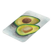 Avocado in Waterverf op een grijze achtergrond Magneet (Linkerzijde)