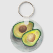 Avocado in Waterverf Sleutelhanger (Voorkant)