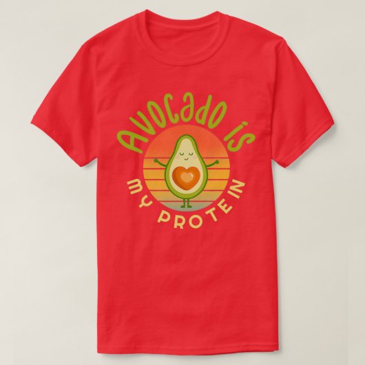 Avocado is mijn eiwit Avocado Gift Vegan Vegetaria T-shirt (Design voorkant)