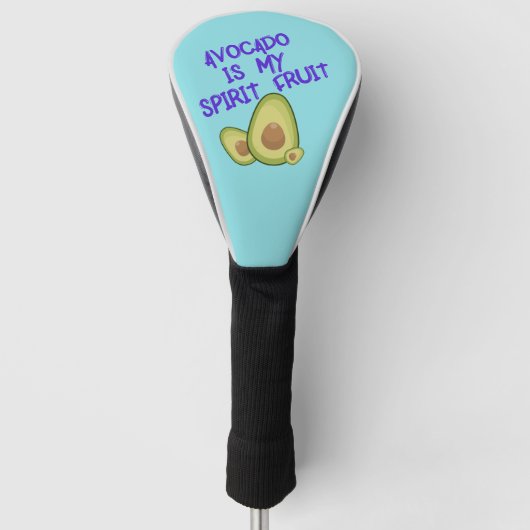 Avocado is mijn gedistilleerde fruit met typografi golfheadcover (Voorkant)