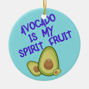 Avocado is mijn gedistilleerde fruit met typografi keramisch ornament