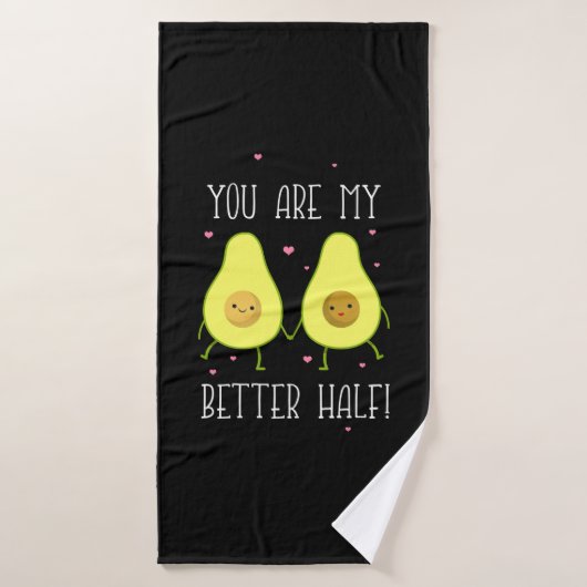 Avocado Je bent beter dan mijn helft Badhanddoek (Badhanddoek)