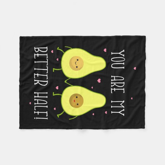 Avocado Je bent beter dan mijn helft Fleece Deken (Voorkant (Horizontaal))
