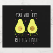 Avocado Je bent beter dan mijn helft Sparkling Wijnetiket (Enkel label)