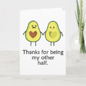 Avocado Kaart voor Jubileum en Valentijnsdag (Voorkant)