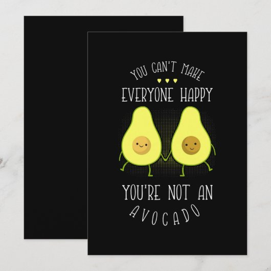 Avocado kan iedereen tevreden maken save the date (Voorkant / Achterkant)