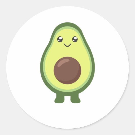Avocado Kawaii Eat Sweet Avocados Ronde Sticker (Voorkant)