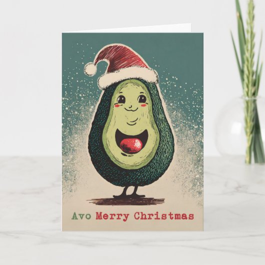 Avocado Kerst Kaart (Voorkant)