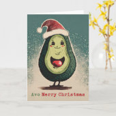 Avocado Kerst Kaart (Gele Bloem)