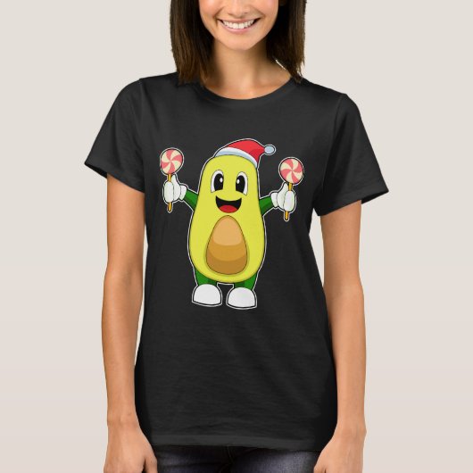 Avocado Kerst Lollypop T-shirt (Voorkant)