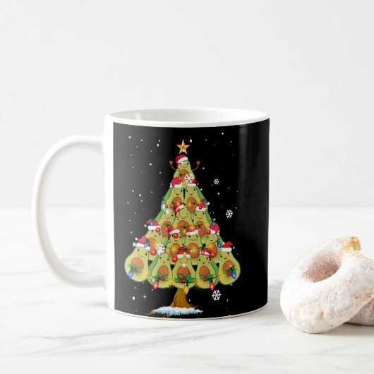 Avocado kerstboom Santa ELF Avocado Lover Koffiemok (Met donut)
