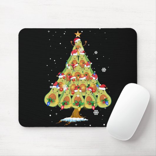 Avocado kerstboom Santa ELF Avocado Lover Muismat (Met muis)