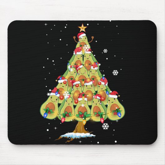 Avocado kerstboom Santa ELF Avocado Lover Muismat (Voorkant)