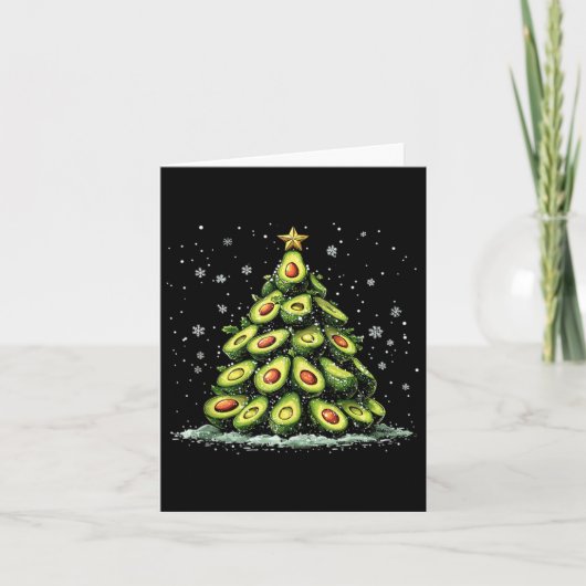 Avocado Kerstboom Xmas Groente Voor Mannen Vrouwen Kaart (Voorkant)