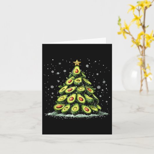 Avocado Kerstboom Xmas Groente Voor Mannen Vrouwen Kaart (Gele Bloem)