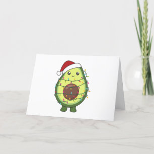 Avocado Kerstlichten Grappige Avocado's Feestdagen Kaart